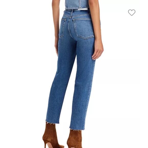 Re/Done Stove Pipe High Rise Straight Jeans - Picture 9 of 11